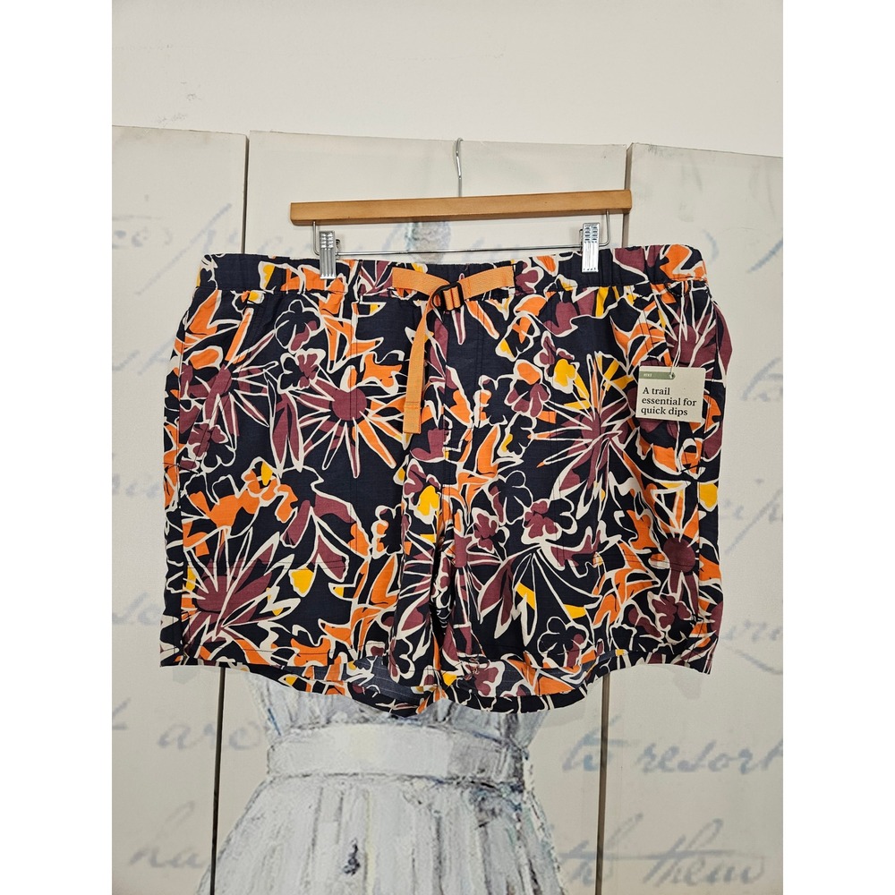 REI Co-op Mens XL Trail Made Amphib Shorts Floral Multicolor Quick Dry